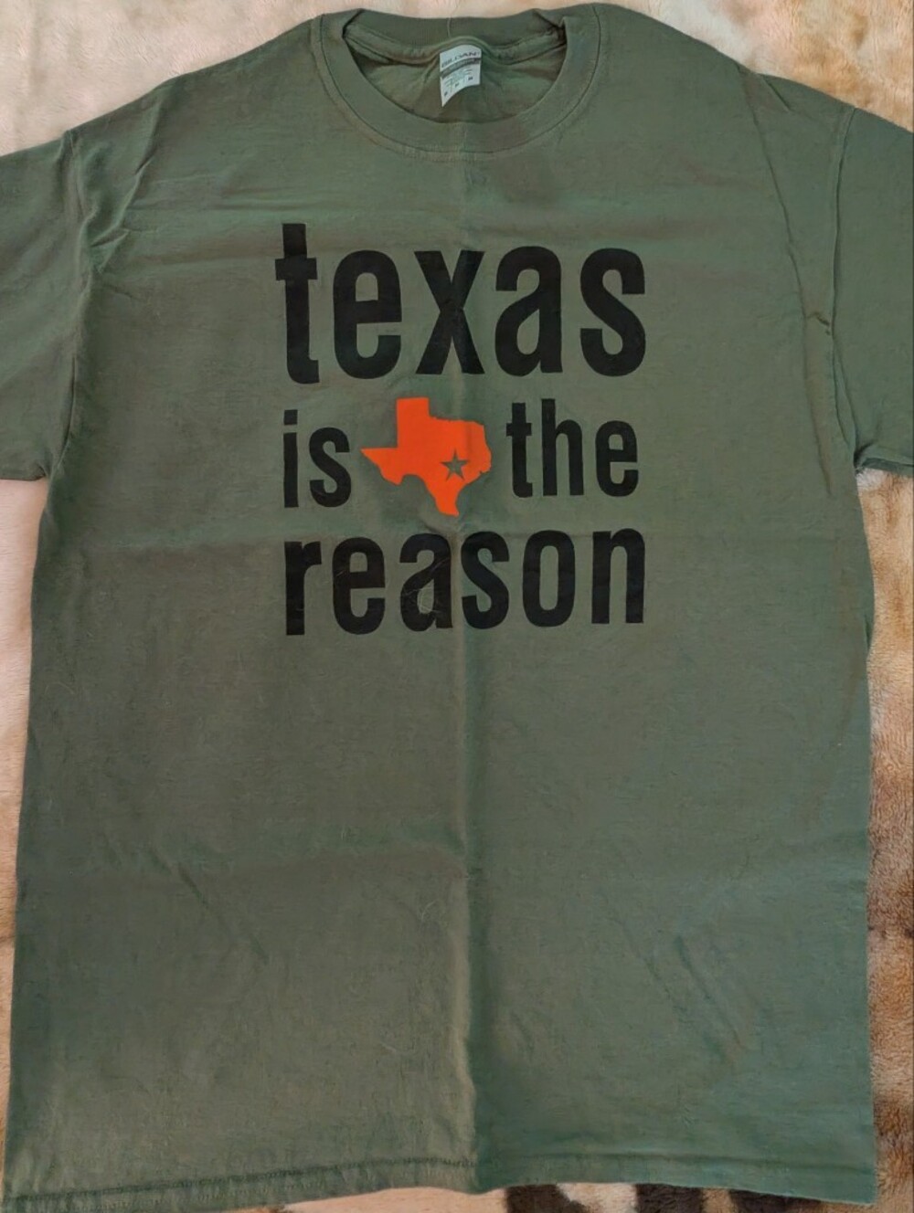 Texas Is The Reason Olive Green Graphic Tee
